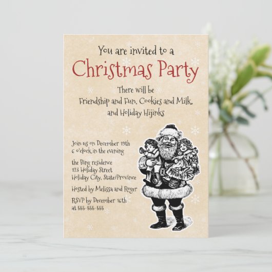  Santa Invitation Kaart (Staand voorkant)
