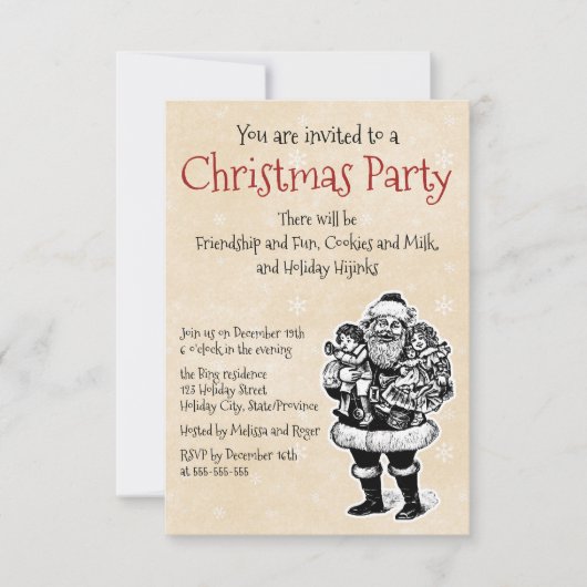 Santa Invitation Kaart (Voorkant)