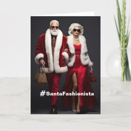 Santa is een Fashionista Holiday Kaart