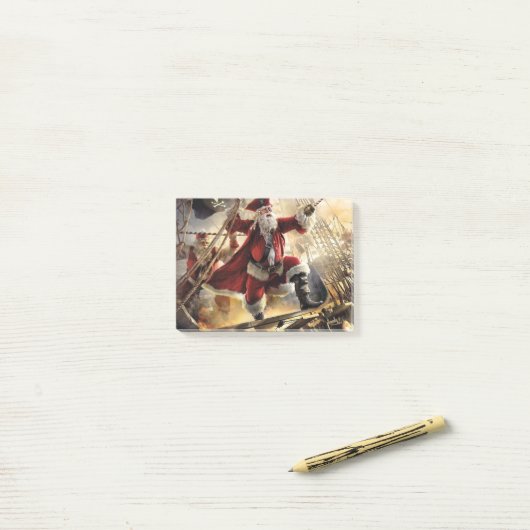 santa is een piraat post-it® notes (Op bureau)