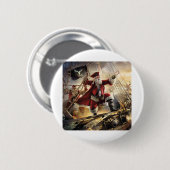 santa is een piraat ronde button 5,7 cm (Voorkant /achterkant)
