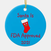 Santa is FDA Goedgekeurde keramische versiering Keramisch Ornament (Voorkant)