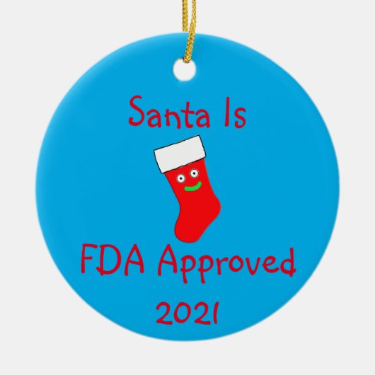 Santa is FDA Goedgekeurde keramische versiering Keramisch Ornament (Voorkant)