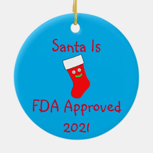 Santa is FDA Goedgekeurde keramische versiering Keramisch Ornament (Achterkant)