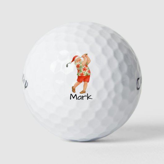 Santa is golfing Hawaii Shirt Golfballen (Voorkant)