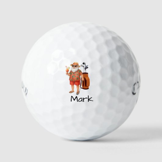 Santa is golfing Hawaii Shirt Golfballen (Voorkant)