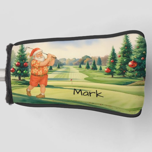 Santa is golfing Hawaii Shirt Golfheadcover (Voorkant)