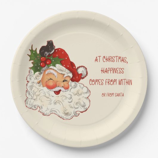 Santa is Happiness  design Papieren Bordje (Voorkant)