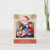 Santa is Hier Familiefoto bewerkbaar Kaart (Voorkant)