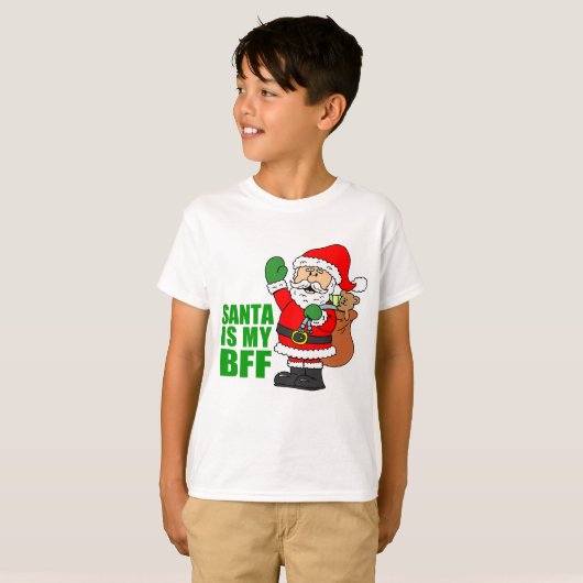 Santa is mijn BFF T-shirt (Voorkant volledig)