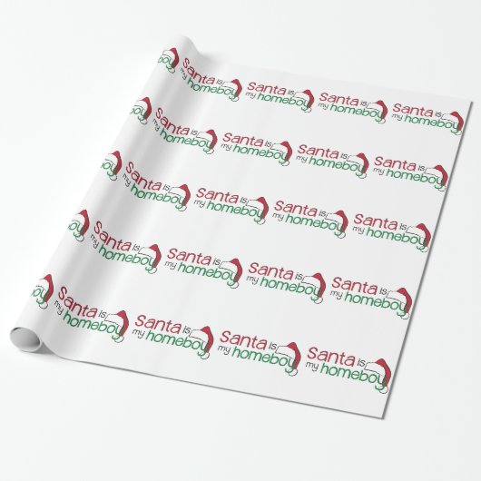 Santa is mijn huisjongen cadeaupapier (Uitgerold)