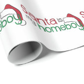 Santa is mijn huisjongen cadeaupapier (Rol Hoek)
