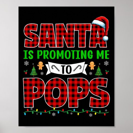 Santa Is Promoting Me To Pops Xmas Pregnancy Expec Poster (Voorkant)
