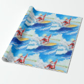 Santa is Surfing Christmas Holiday  Cadeaupapier (Uitgerold)
