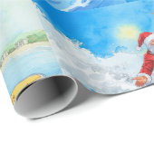 Santa is Surfing Christmas Holiday  Cadeaupapier (Rol Hoek)