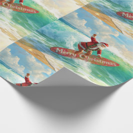 Santa is Surfing Christmas Holiday  Cadeaupapier