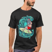 Santa is surfing - shirt kerstmis voor surfers (Voorkant)