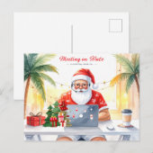 Santa is working on line for Christmas Holiday Feestdagenkaart (Voorkant / Achterkant)