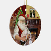 Santa - Italiaanse windhond (TWEE) Keramisch Ornament (Rechts)