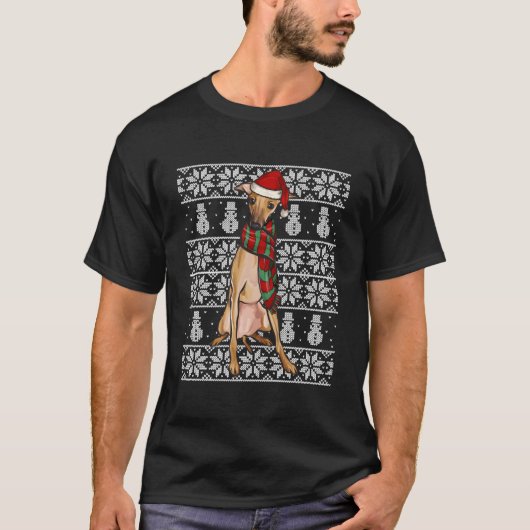 Santa Italian Greyhound Ugly T-shirt (Voorkant)