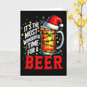 Santa It's The Most Wonderful Time For A Beer Chri Kaart (Gele Bloem)