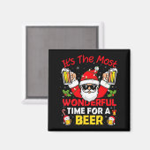 Santa It's The Most Wonderful Time For A Beer Funn Magneet (Voorkant / Achterkant)