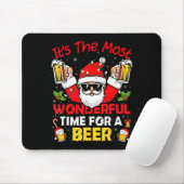 Santa It's The Most Wonderful Time For A Beer Funn Muismat (Met muis)