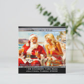 Santa Jaarlijks Strand Kerstfeest Kaart (Staand voorkant)