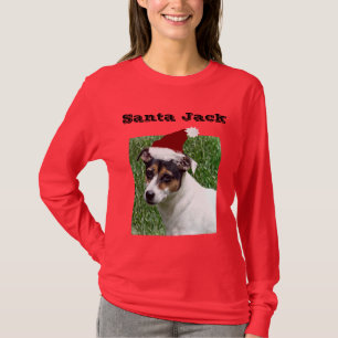 Santa Jack (Jack Russell) lange mouwen t-shirt