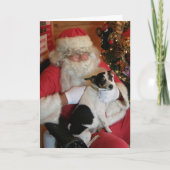 Santa & Jack Russell Feestdagen Kaart (Voorkant)