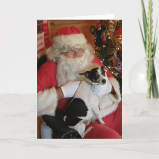 Santa & Jack Russell Feestdagen Kaart