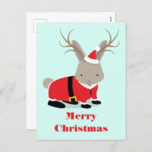 Santa Jackalope kerstfeestdag Briefkaart