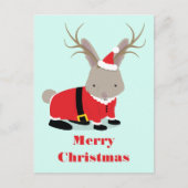 Santa Jackalope kerstfeestdag Briefkaart (Voorkant)