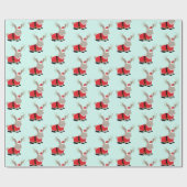 Santa Jackalope Light Green Novelty Kerstmis Cadeaupapier (Vlak)