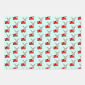 Santa Jackalope Light Green Novelty Kerstmis Inpakpapier Vel (Voorkant 2)