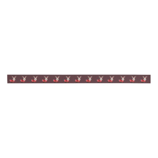 Santa Jackalope Paarse kerstboomkoren Grosgrain Lint (Voorkant)