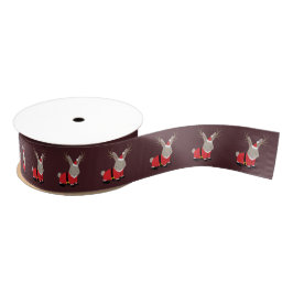 Santa Jackalope Paarse kerstboomkoren Grosgrain Lint