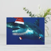 Santa Jaws Feestdagenkaart (Staand voorkant)