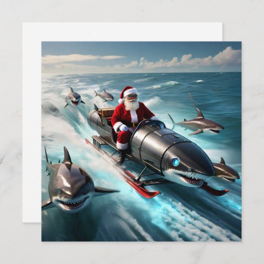 Santa Jaws Feestdagenkaart (Voorkant / Achterkant)
