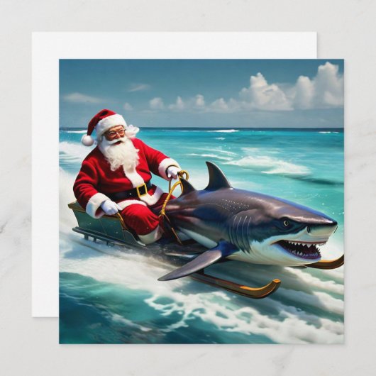 Santa Jaws  Feestdagenkaart (Voorkant / Achterkant)