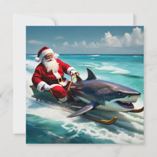 Santa Jaws Feestdagenkaart