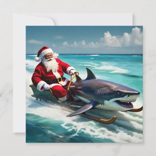 Santa Jaws  Feestdagenkaart (Voorkant)