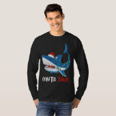 Santa Jaws Funny Kersthaai T-shirt (Voorkant volledig)
