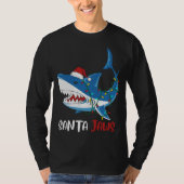 Santa Jaws Funny Kersthaai T-shirt (Voorkant)