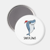 Santa Jaws Funny Shark Kerstmis Magneet (Voorkant / Achterkant)
