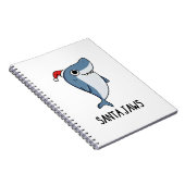 Santa Jaws Funny Shark Kerstmis Notitieboek (Rechterzijde)