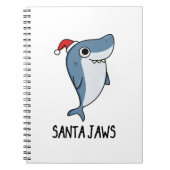 Santa Jaws Funny Shark Kerstmis Notitieboek (Voorkant)