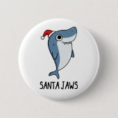 Santa Jaws Funny Shark Kerstmis Ronde Button 5,7 Cm (Voorkant)