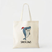 Santa Jaws Funny Shark Kerstmis Tote Bag (Voorkant)