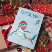 Santa Jaws Grote Witte Kerstmis Haai Feestdagen Kaart